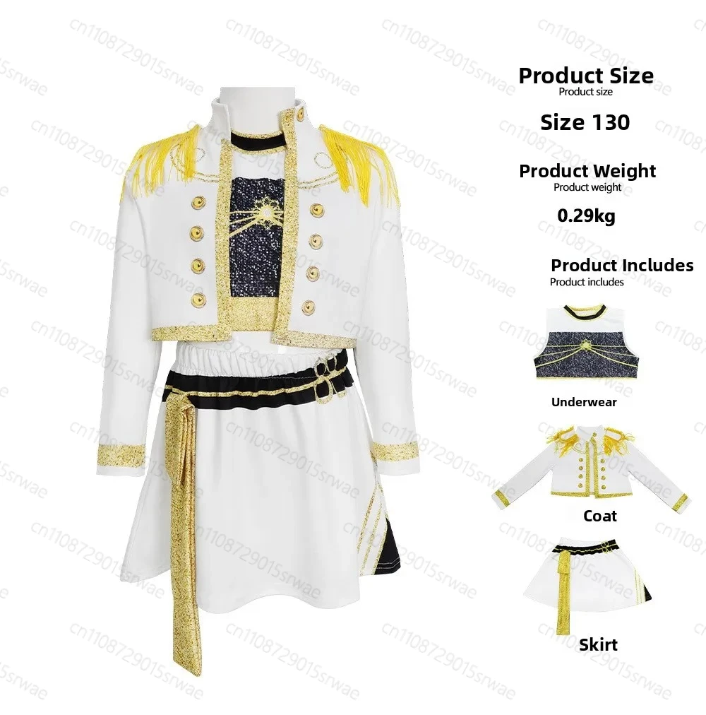 Nuovo formato disponibile Vestiti per spettacoli di carnevale dei cartoni animati Rumi Zoey Mira Demon Hunters Costume dorato Costume cosplay per bambini