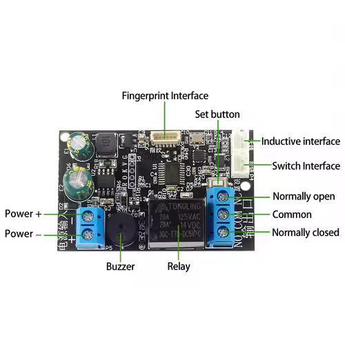 Mobile phone NFC fingerprint relay control module DC10V-120V IC card induction access controller Switch locomotive car unlock - Image 2