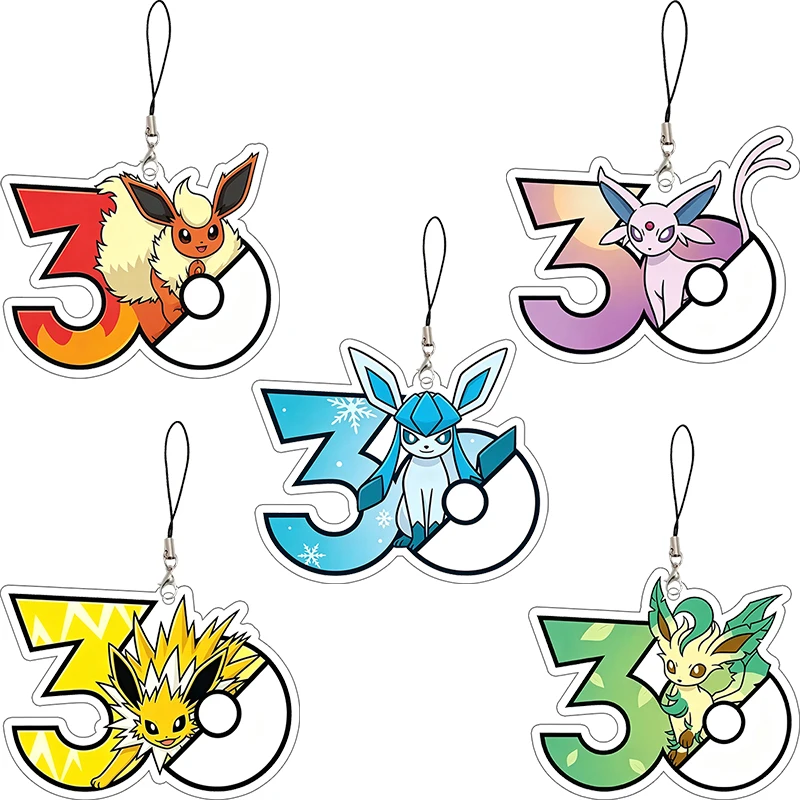 Flareon Espeon Eevee Serie Pocket Monsters Acryl-Schlüsselanhänger Rucksackanhänger Anime Cartoon Dekoration Zubehör Geburtstagsgeschenk