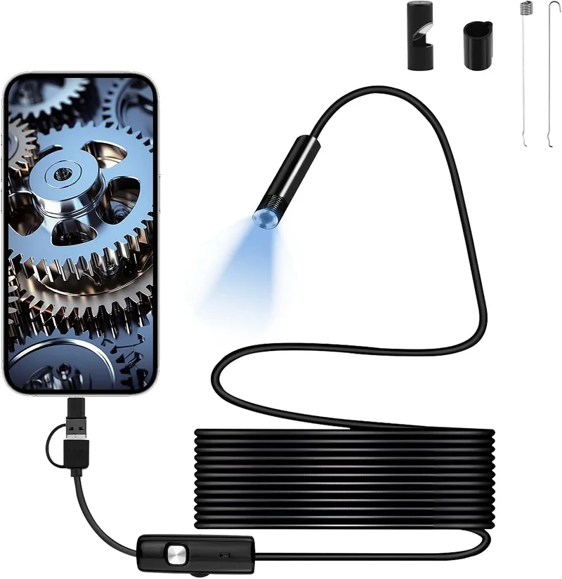 5.5MM TYPE-C USB Endoscope Camera Waterproof 6 LEDs Adjustable USB Android Flexible Inspection Borescope Cameras for Phone PC