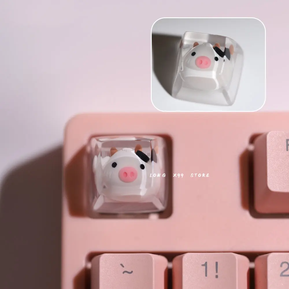 Teclas de teclado personalizadas de dibujos animados Kawaii, teclas translúcidas de Anime Cherry Mx Esc para teclado mecánico SA, tapas de teclas de eje cruzado