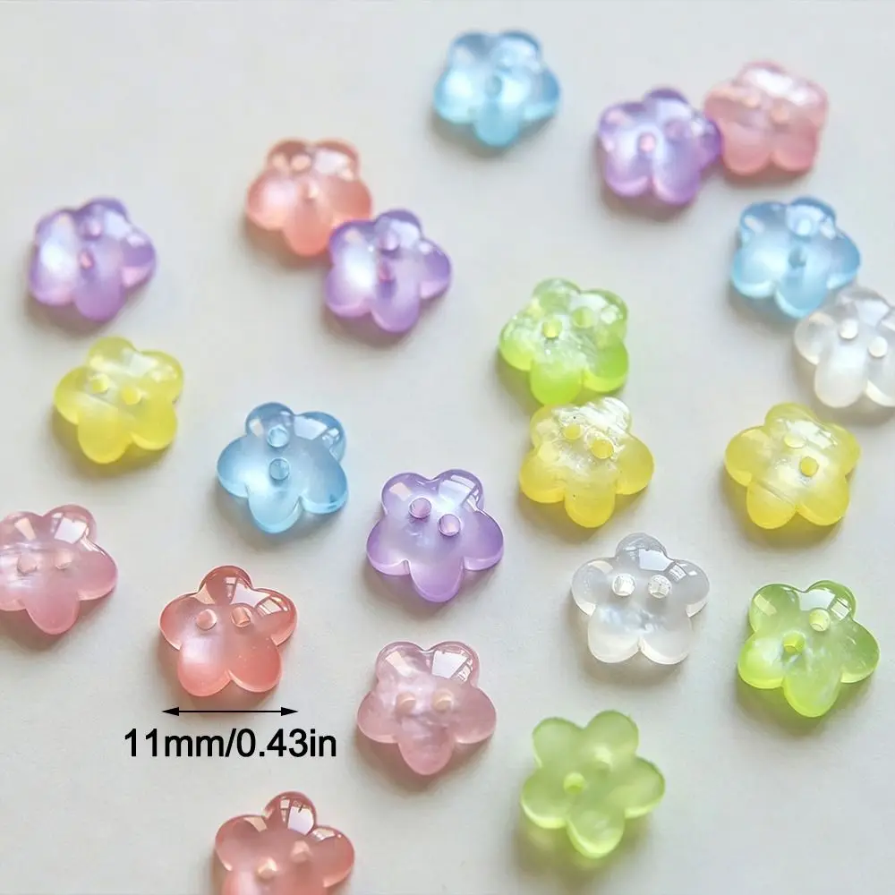 50pcs Plastic Material Three-Dimensional Flower Buttons 50pcs Pack 11mm Diameter Cloud Shape Buttons Mini Size