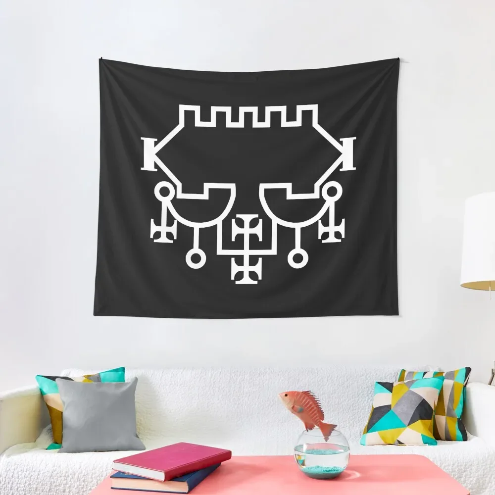 Belial Demon King inner Sigil white occult Magick Seal Tapestry On The Wall Bathroom Decor Tapestry