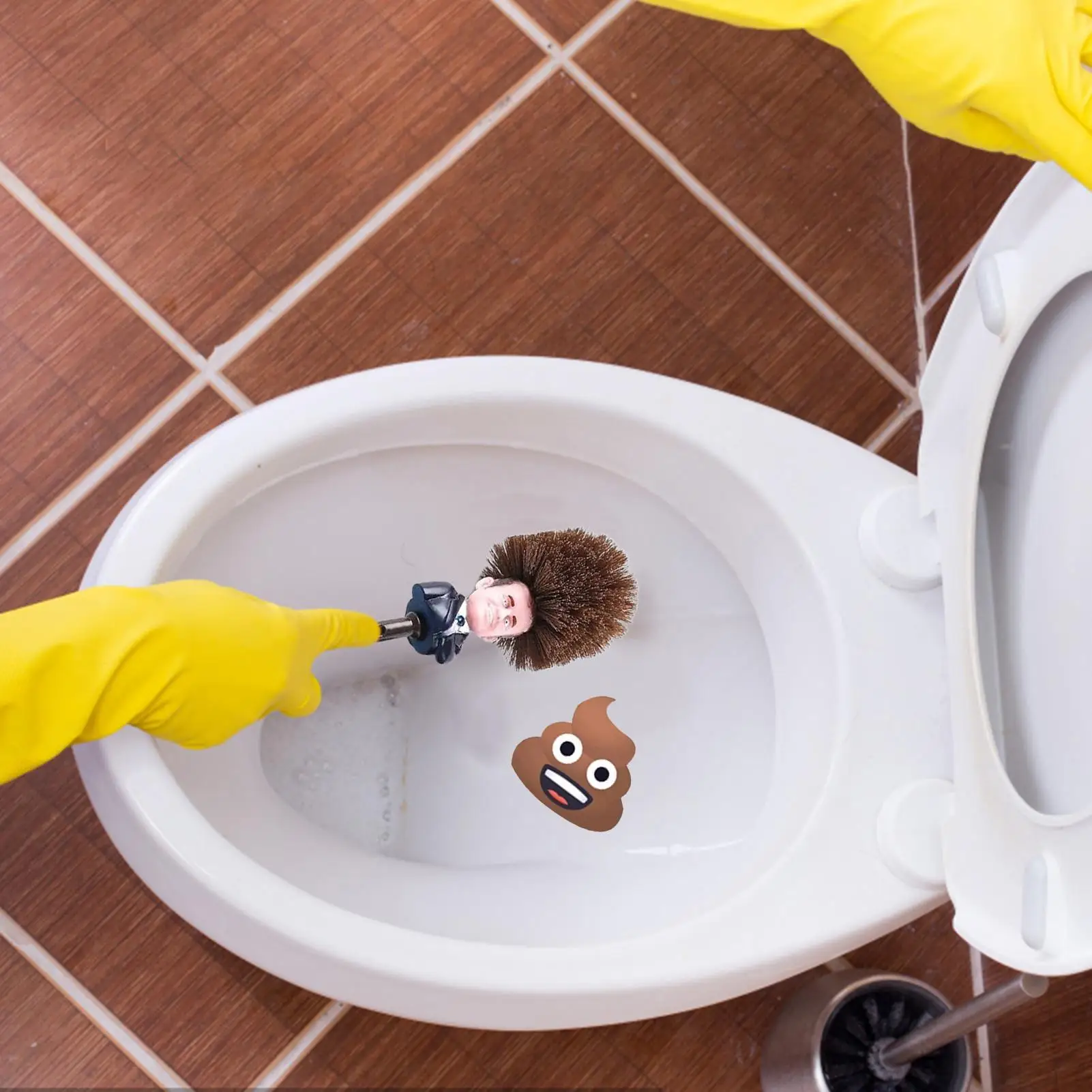 Spazzola per WC Creativa, Pulitore per Bagno, Regalo Scherzoso Unico, Spazzola per WC a Forma di Cartone Animato con Supporto, Accessori per Bagno, Strumento per la Pulizia