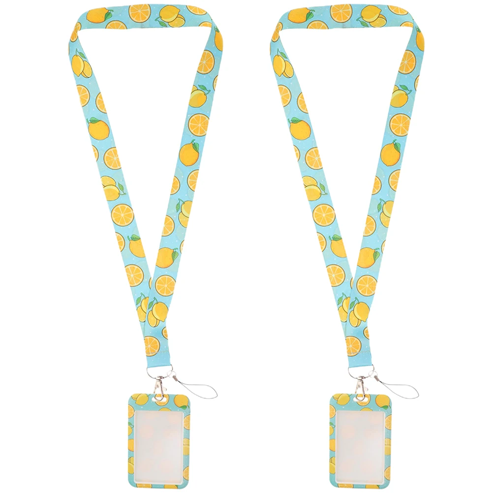

2 Sets ID Card Holder with Lanyard Protective Sleeve Name Badge Clear Sleeves Badges Holders Plastic