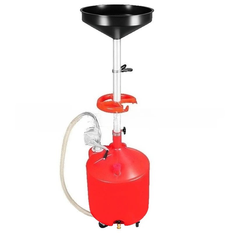 75L movable large-capacity oil drum, built-in manual oil discharge pump HDPE corrosion-resistant auto repair waste oil return