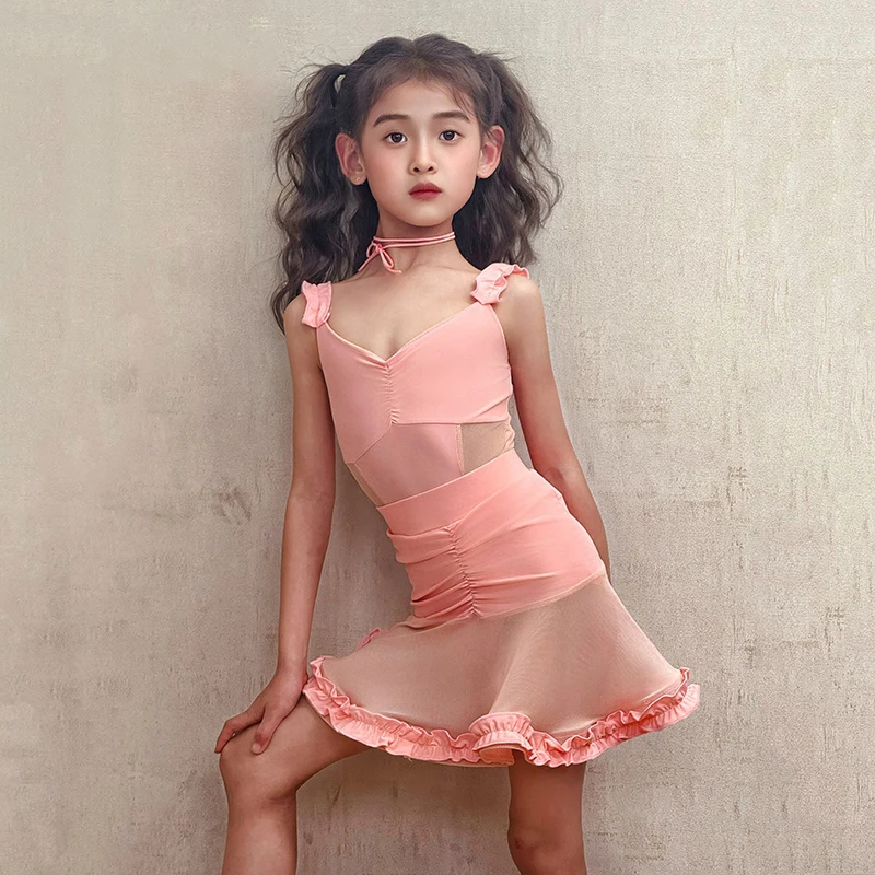 

Children'S Salsa Latin Dance Party Dresses Kids Cha Cha Samba Latin Dance Costume Girls Latin Dance Competition Dress SL12507
