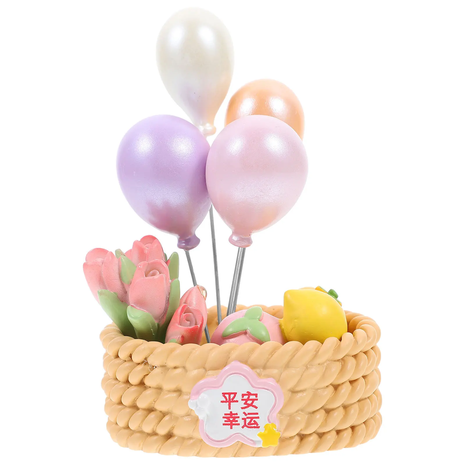 

Artificial Potted Tulip Balloon Basket Decorative Desktop Bonsai Romantic Fake Tulip Ornament Decor Basket Decor