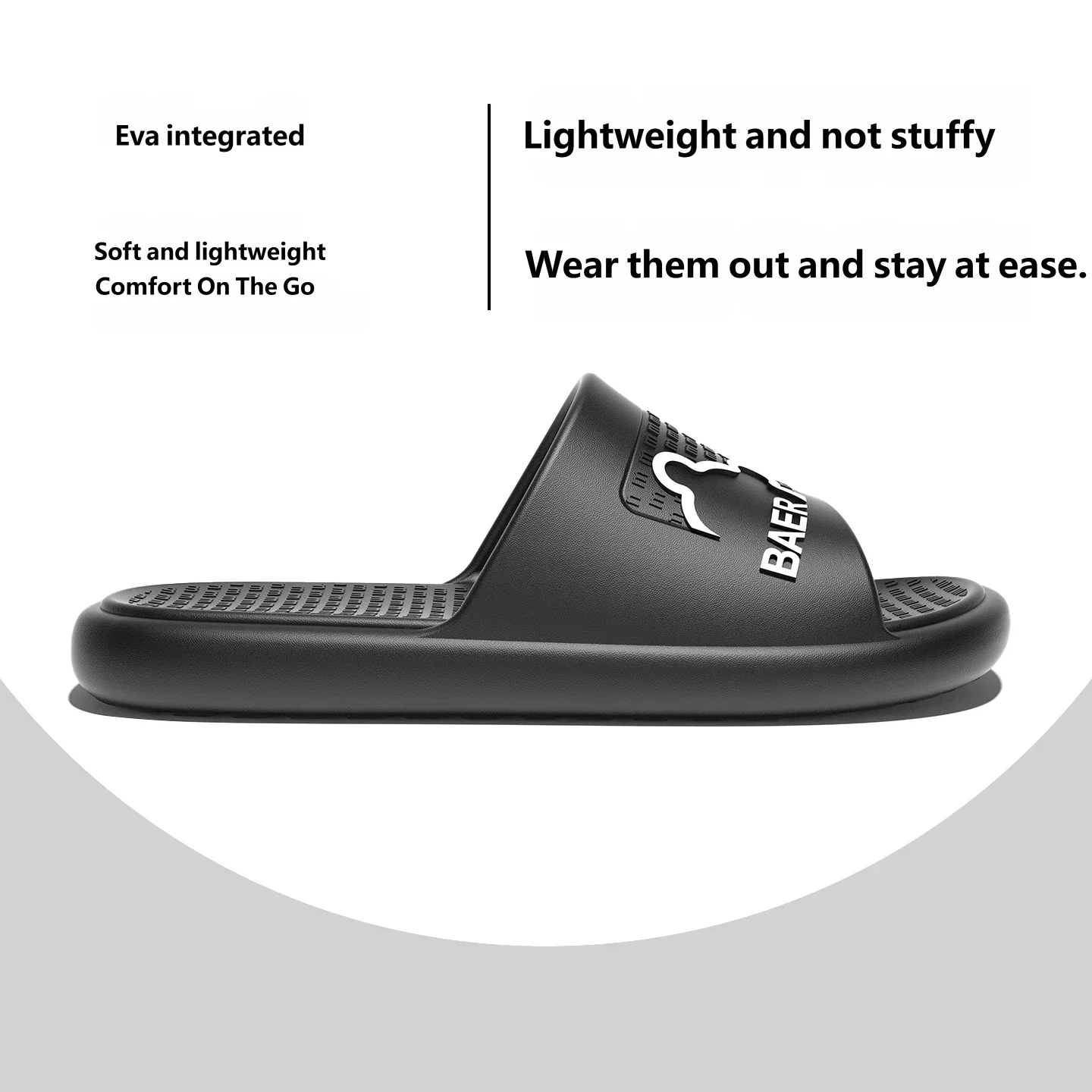 Unisex Summer Slide Sandals BAER Print One Strap EVA Slippers Secure Comfy Wear All Day Indoor Bathroom House Shoes
