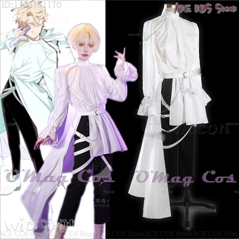 Alien Stage Luka Cosplay Costume Wig Top Pants Anime Idol Backless outfit RolePlay Suit Mens Fancy Halloween Carnival Outfit XXL