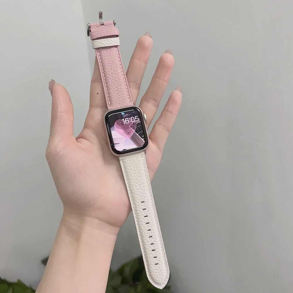 優れたレザーループ Apple Watch バンド女性シリーズ 10/9/8/7/6/5/4 38 ミリメートル 40 ミリメートル 41 ミリメートル 42 ミリメートル 44 ミリメートル 45 ミリメートル 46 ミリメートル 49 ミリメートルストラップ