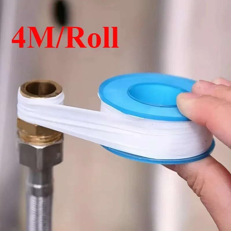 3Pcs 4M PTFE Thread Seal Tape Oil-free Water Pipe Fitting Sealing Tape White Plumbing Raw Material Home Essential Accessory