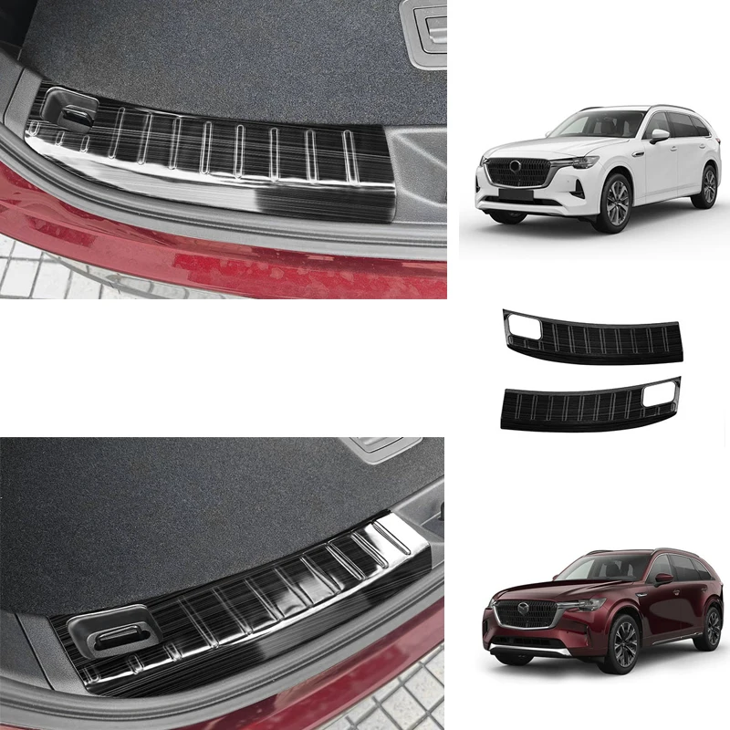 لمازدا CX-80 CX-90 2022 2023 2024 2025 الصلب المصد الخلفي حامي عتبة الباب الجذع فقي غطاء ألواح اكسسوارات السيارات