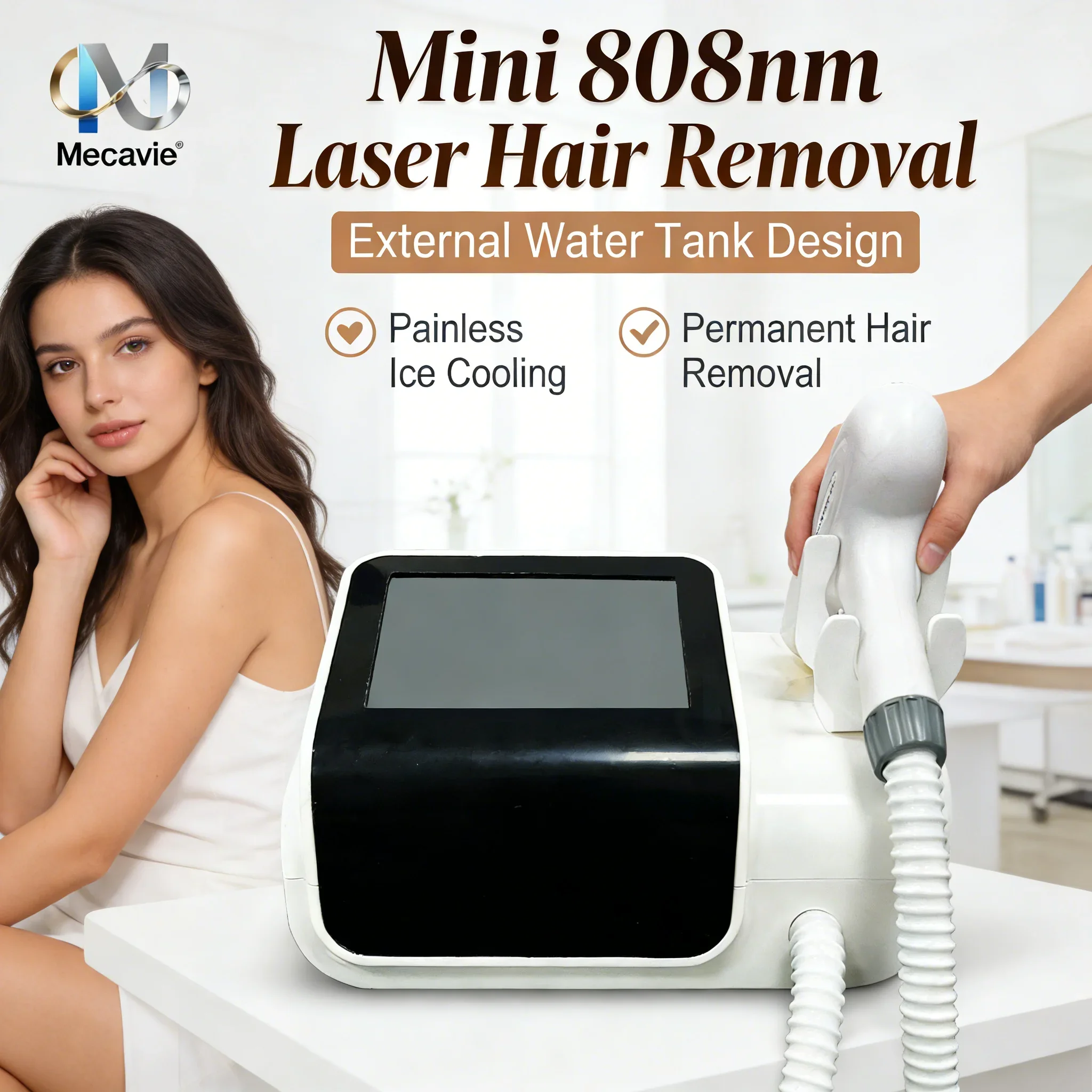 

Портативный диодный лазер 3Wave Mini Ice Titanium для удаления волос на теле, 808 нм, александритовый, 4000 Вт, для домашнего использования