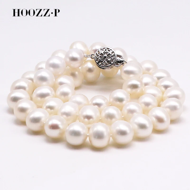 Natural Pearl Sets Jewelry For Women Freshwater Cultured Pearly Necklace Bracelet Earrings Wedding Bride Gift 7-8mm AAA Quality