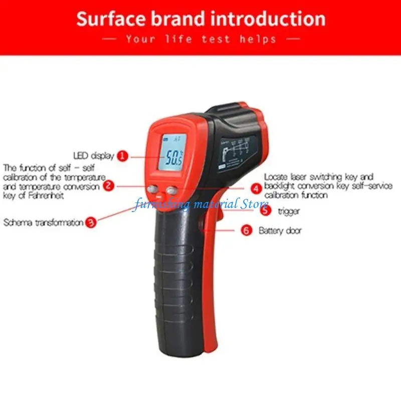 

Y5GD Thermometers Temperature Measurement Tool -50 to 380℃ Thermometers for Industrial Handheld Temp Reader