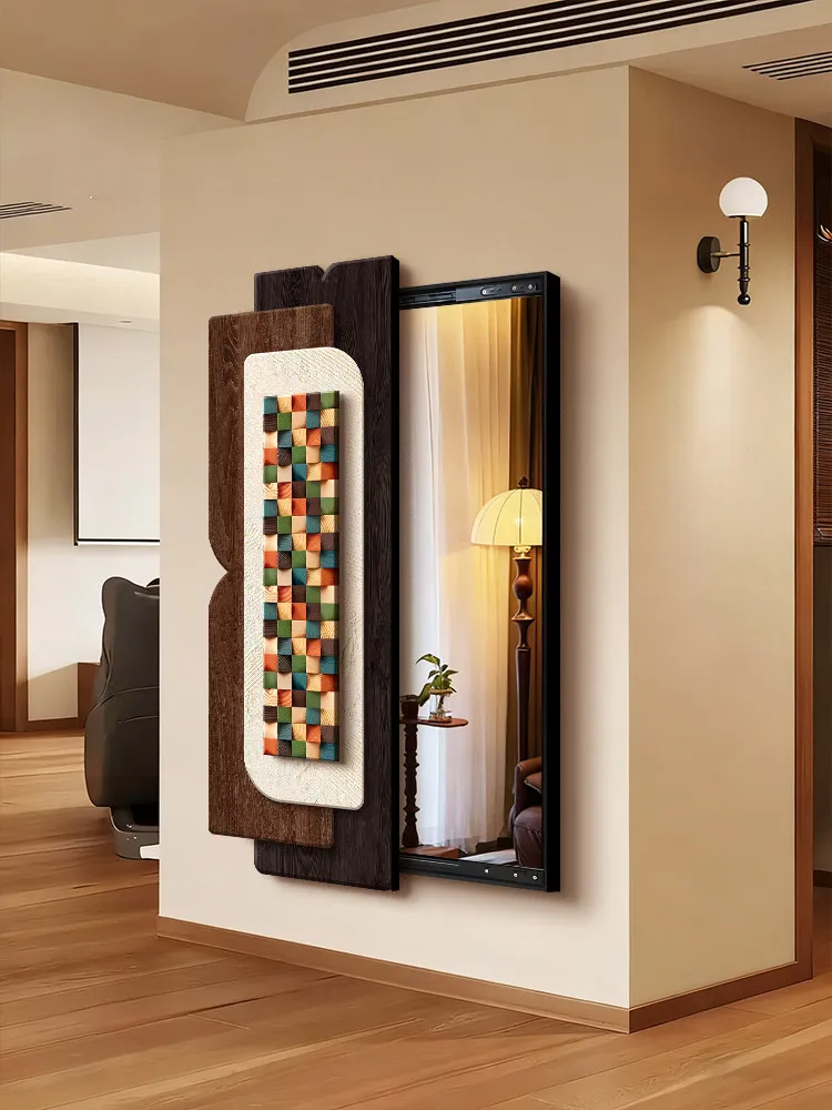 Medieval Invisible Full-length Mirror Household Closed Full-length Mirror Hidden Push-pull Mirror Upper Wall Entrance Mural