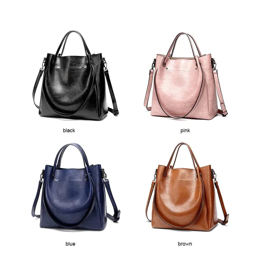 Women Leather Totes Fashion and Simple Style Shoulder Bucket Large Capacity Crossbody Bag All Match Crossbody Bags for Women L48