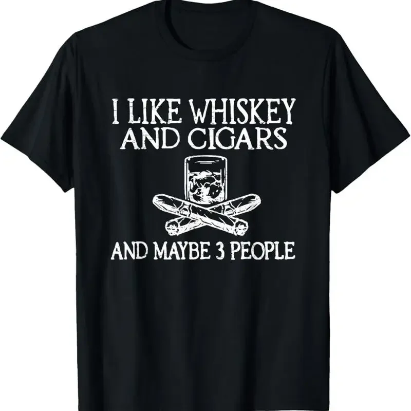 Vintage Retro I Like Whiskey And Cigars Maybe 3 People T Shirt