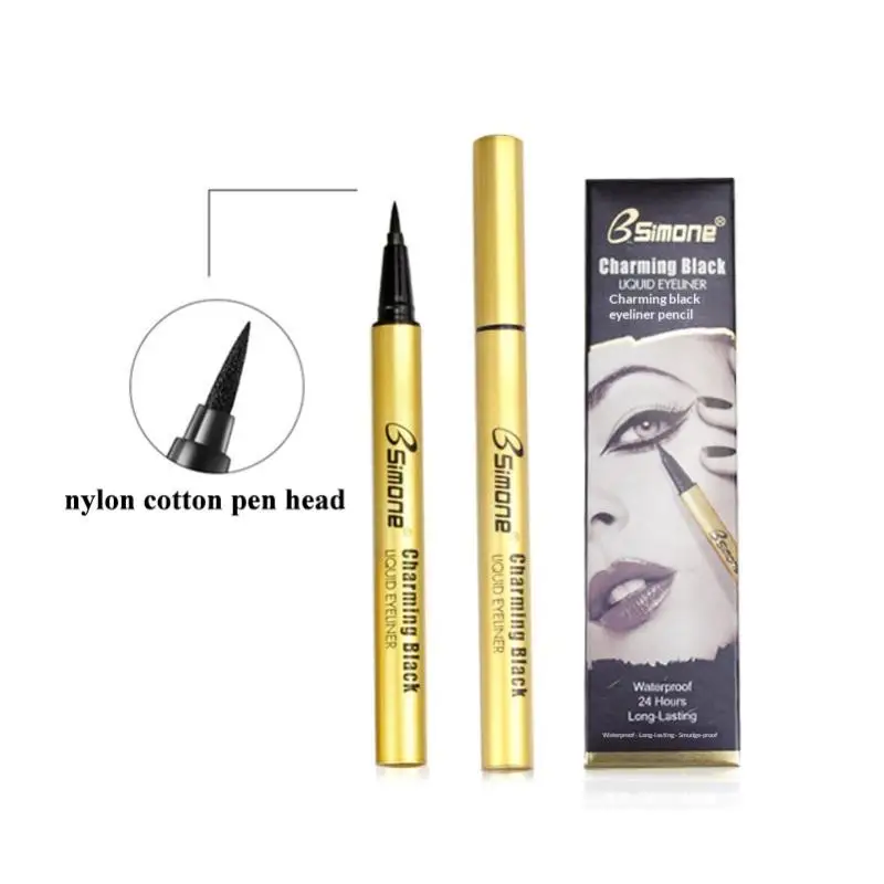 Eyeliner liquide noir Super imperméable, longue durée, facile à porter, outil cosmétique de maquillage pour les yeux