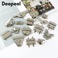 DeeTel-ハンドバッグ、財布クロージャークラスプ、DIYクラフト、ハードウェアバッグアクセサリー、バックルバッグ、2個用のメタルシルバーツイストロック傾斜