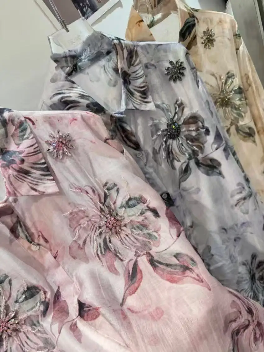 Workmanship Diamonds Loose Casual Mid-length Sunscreen Shirts Blouses For Women's 2026 Spring Summer Top Caidigan Woman Clothes