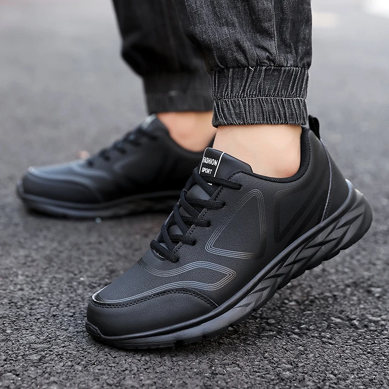 

New Men Running Male Sneakers Anti-slip Breathable Men's Walking Shoes Lace Up Soft Casual Shoes l Shoes Lightweight Large size