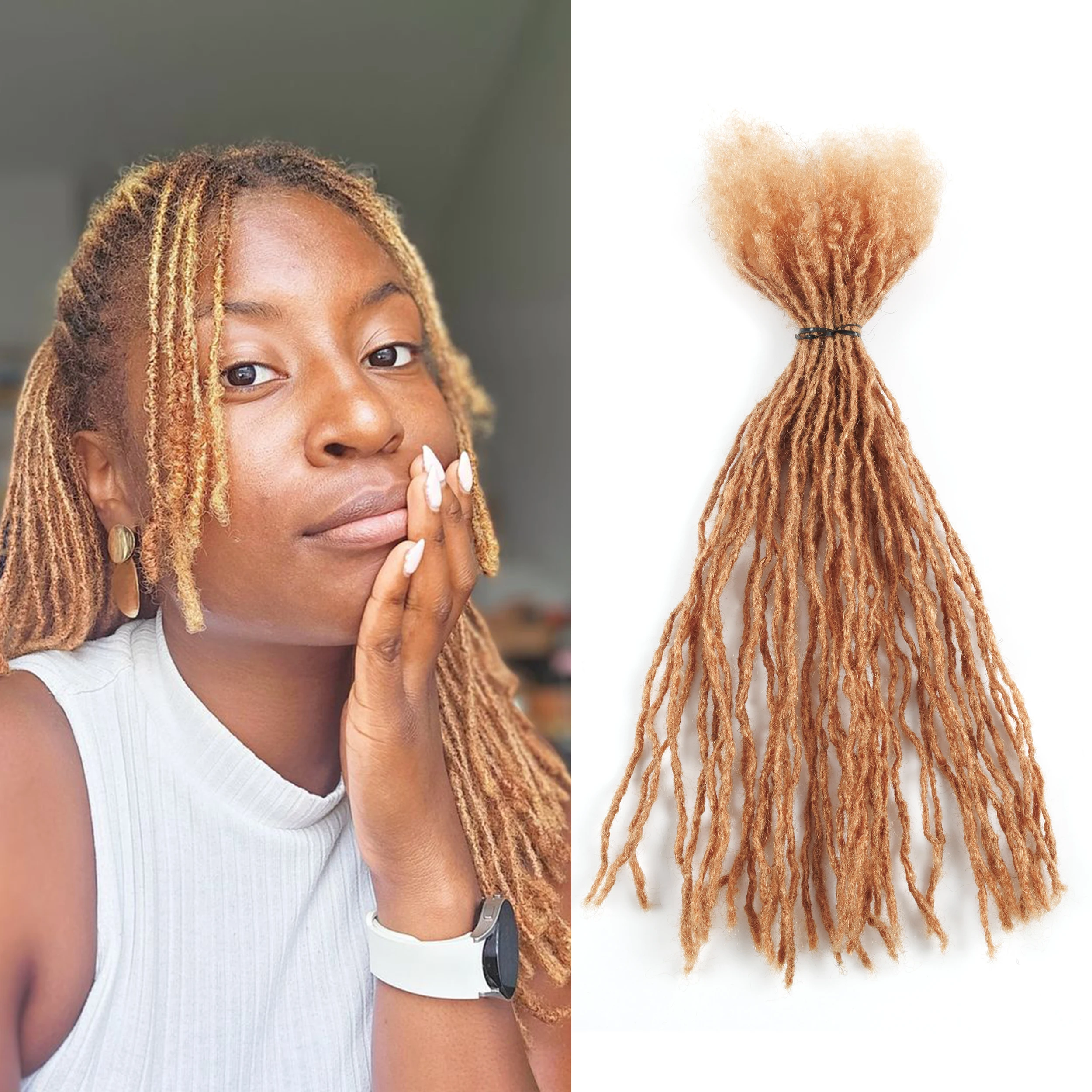 

20 прядей в упаковке, горячий стиль # 27 0,2 см Boho Locs Extension Мягкие дреды Micro Locs Extensions Inter Locs для чернокожих женщин