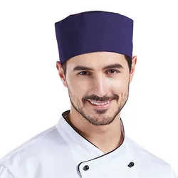 Chef Cap Cuisine Flat Cap Adult Adjustable Elastic Work Hat Pizza Restaurant Kitchen Cooking Hat Waiter/Waitress Catering Beanie