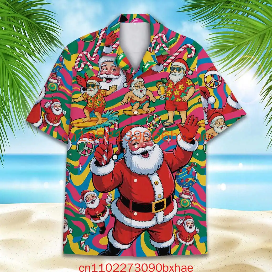 

Surfing Santa Hawaiian Shirt for Men Women Youth Christmas In July Santa Enjoy Time Shirt Funny Holiday Aloha Shirt Tropical Xma