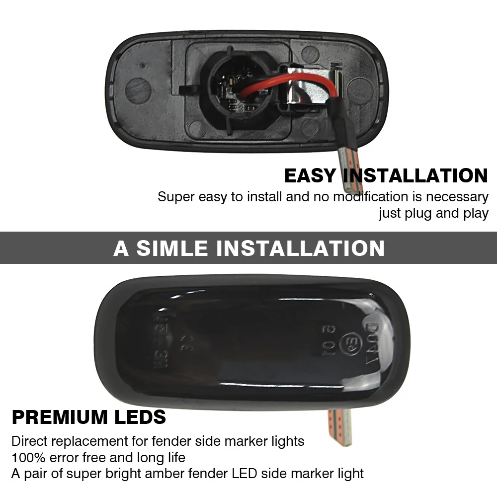 Fit For Audi A8 D2 1999-2002 Car LED Dynamic Side Marker Light Flowing Turn Signal Light Lamp For Audi TT 8N 2000-2006 view 4