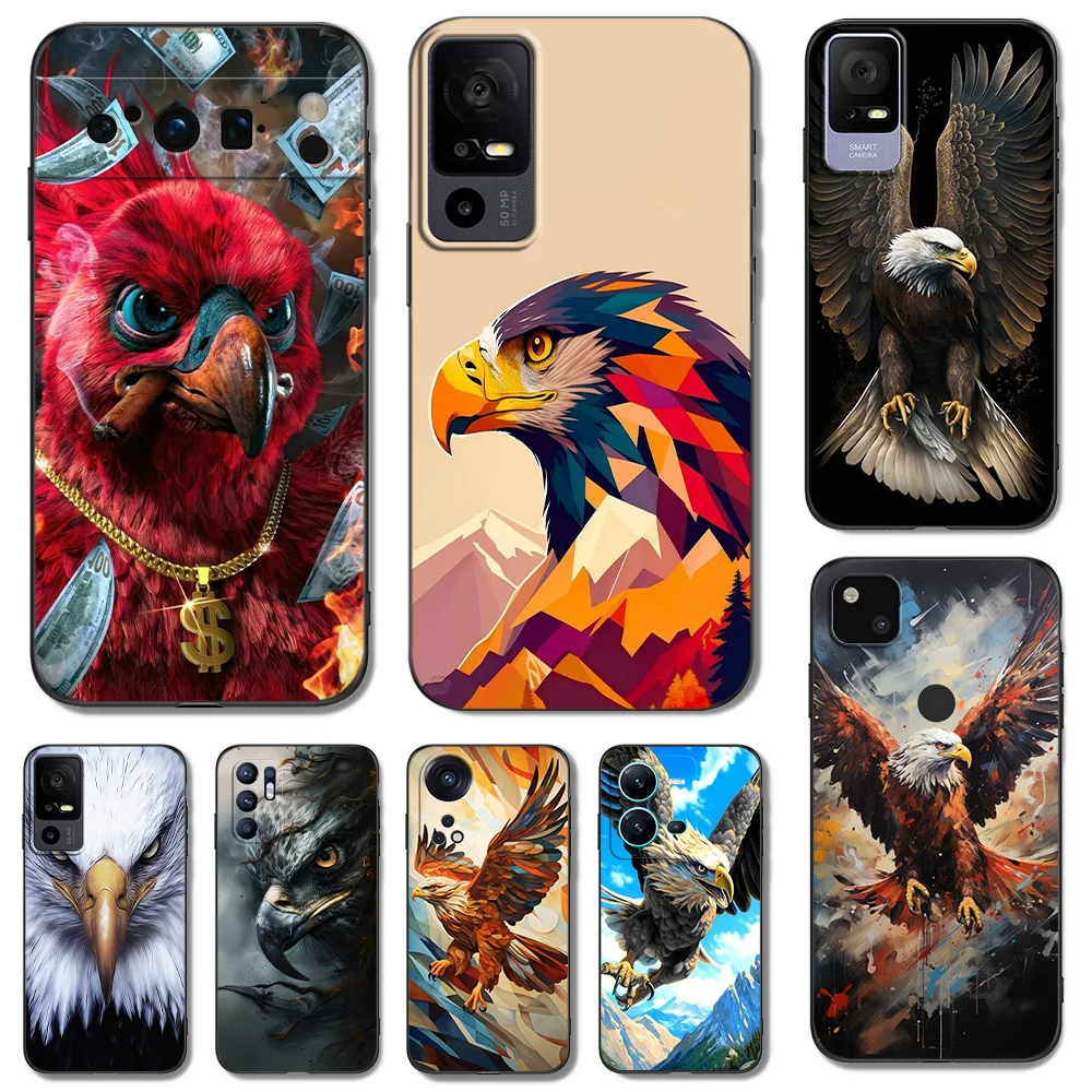 Black Tpu Case For TCL phone 30 plus 303 30XE 30V 30SE E 306 305 40R 40SE 405 406 408 Soaring Eagle