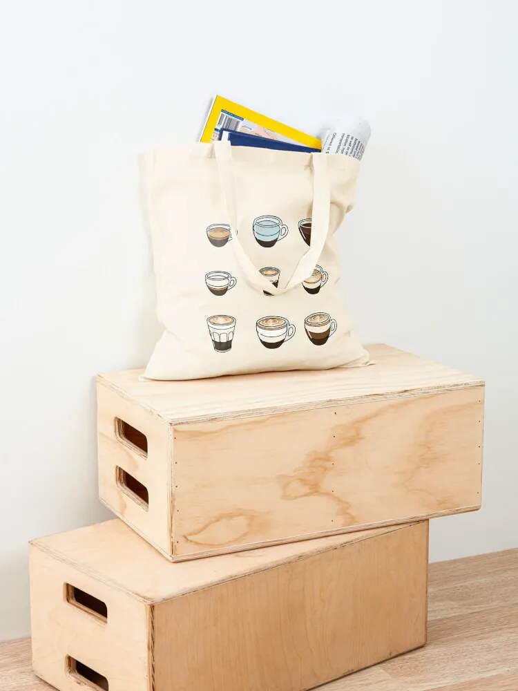 أنواع القهوة حمل حقيبة لطيف حمل حقيبة صديقة للبيئة حقيبة قابلة للطي وقابلة لإعادة الاستخدام للمتسوقين امرأة