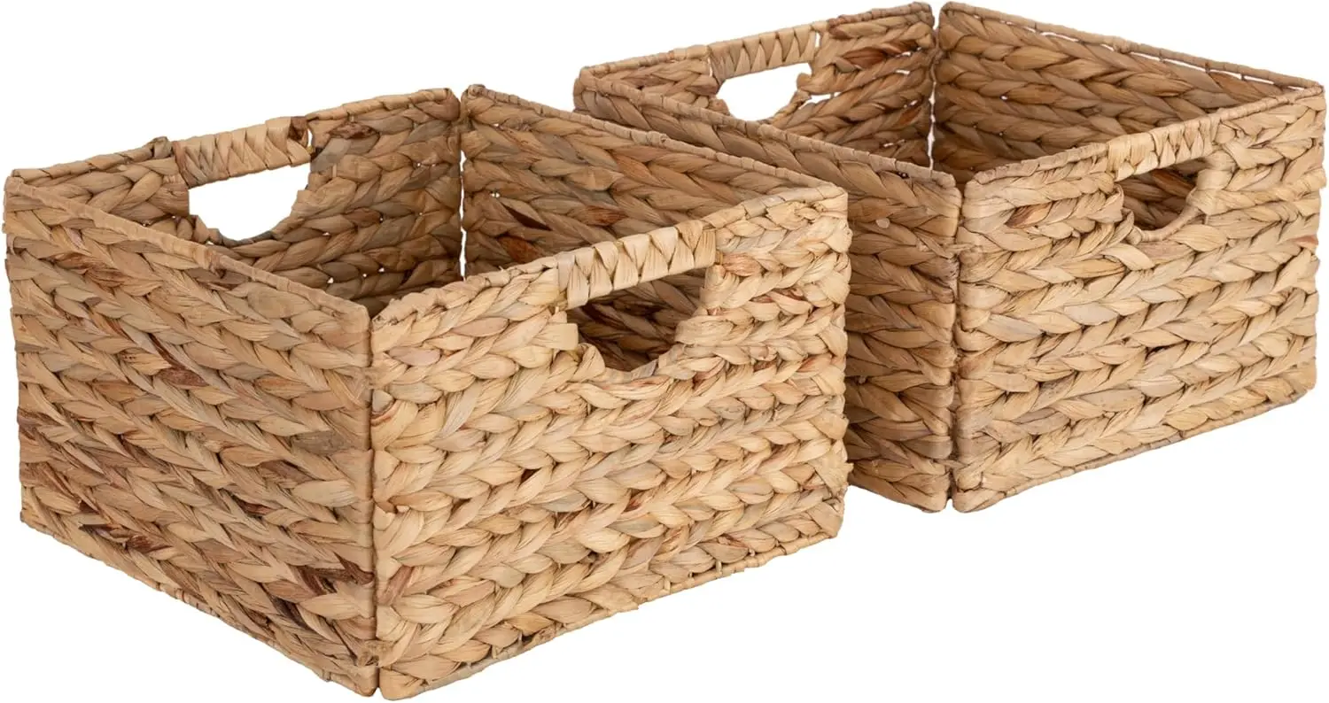 

Портативная корзина для белья ручной работы из натурального материала с ручками для переноски, складное хранилище для одежды и игрушек (2 шт.)