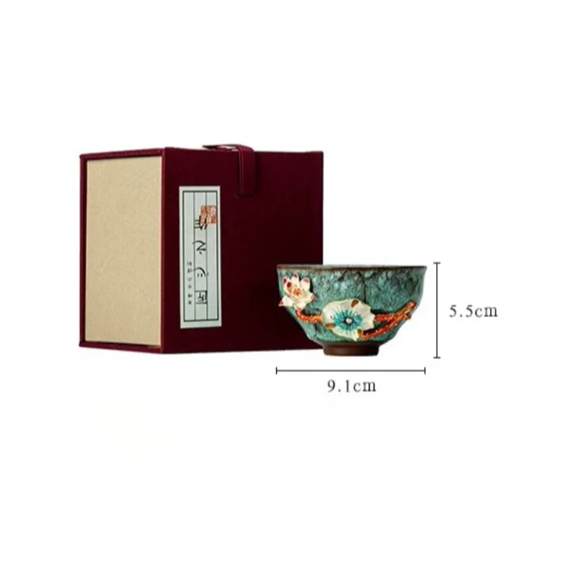 Jingdezhen Enamel‑Colored Ceramic Tasting Cup Hand‑made Jianzhan Kung‑fu Tea Cup Single Master Drinking Cup Household Teaware