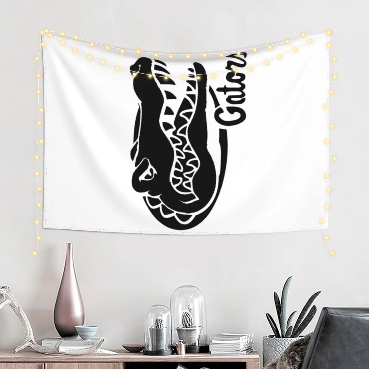 Gator bait crocodile and elegator black and white Tapestry Room Decor Decorative Wall Murals Kawaii Room Decor Tapestry