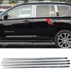 Stainless Steel 4PCS Bottom Window Frame Molding Trim Cover For Jeep Compass 2008 2009 2010 2011 2012 2013 2014 2015 2016