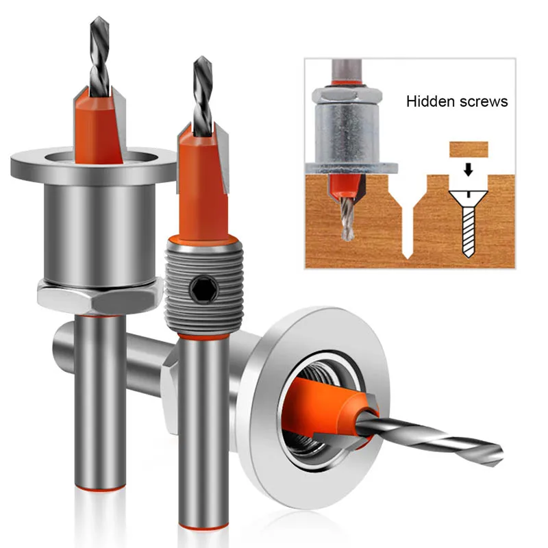 

HSS Counter Sink Drill Bit with Adjustable Locator Woodworking Router Bit Milling Cutter Screw Extractor Wood Drilling Bit Tools