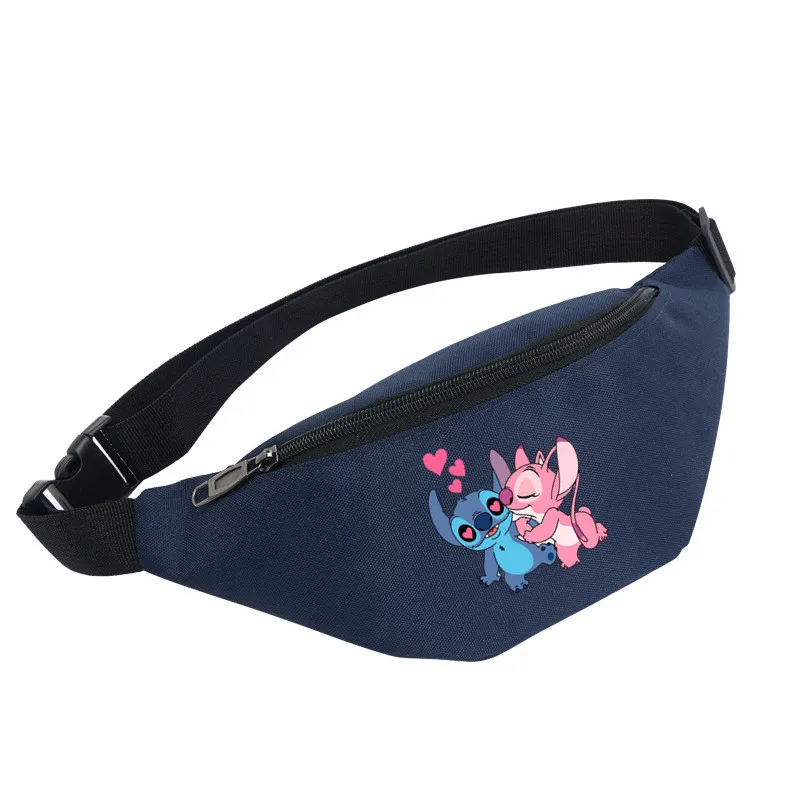 Disney Spiderman Stitch Waist Bag Girl Cartoon Fanny Pack Women Man Zipper Sport Chest Bag Multifunction Crossbody Bag Gifts