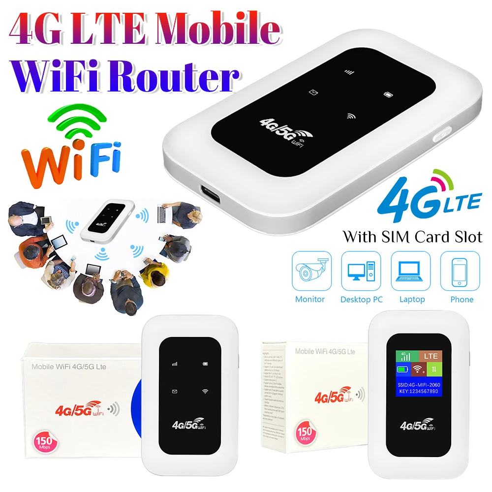

4G LTE мобильный беспроводной Wi-Fi-маршрутизатор со слотом для SIM-карты 150 Мбит/с портативный Wi-Fi-маршрутизатор уличная точка доступа для домашнего офиса RV Camping ﻿
