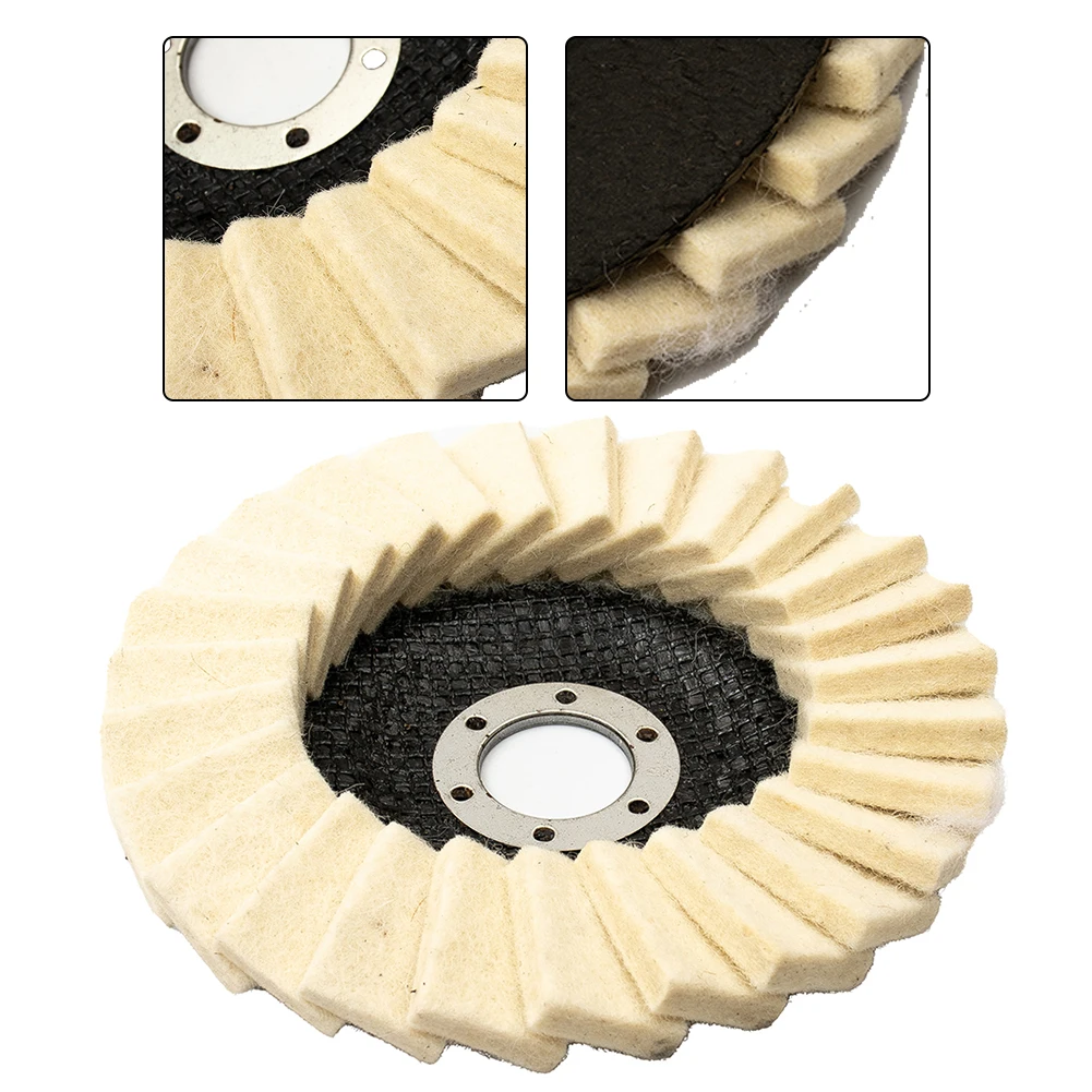 1PC 125mm Polishing Wheels 5inch Flap Felt Louver Disc Angle Grinder Wool Buffing Wheel Metal Waxing Polishing Abrasive Disc