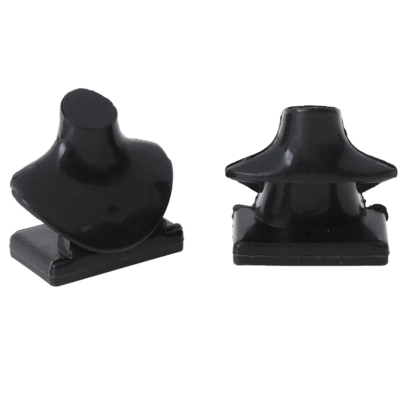 Soporte de collar negro en miniatura para casa de muñecas, soporte de joyería, accesorios de juguete, 5 uds.