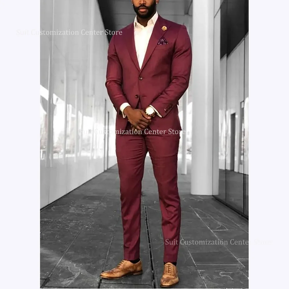 

New Arrival Suits For Men Classic Single Breasted Peak Lapel Special Occasion Outfits Formal Party Casual 2 Piece Jacket Pants