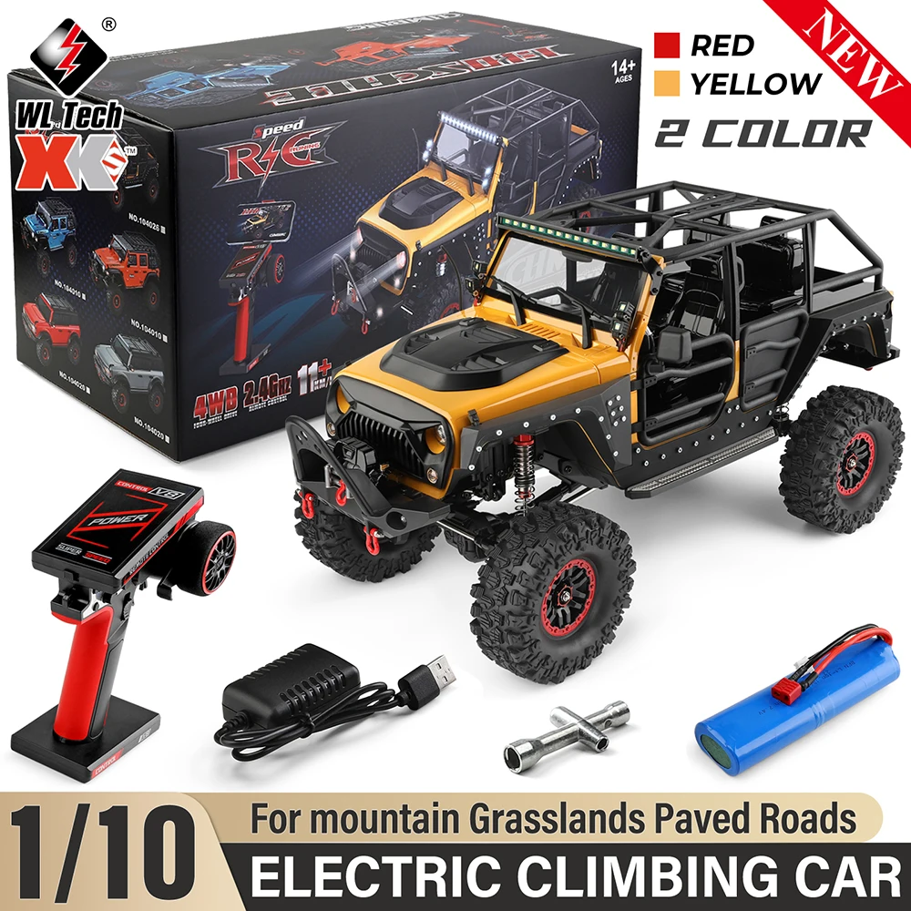 Wltoys RC 1:10 Electric 4WD Climbing Car 104026 2.4G 3000mAh 100m RC Distance Off-road Vehicle Adult Children's Toys Gifts