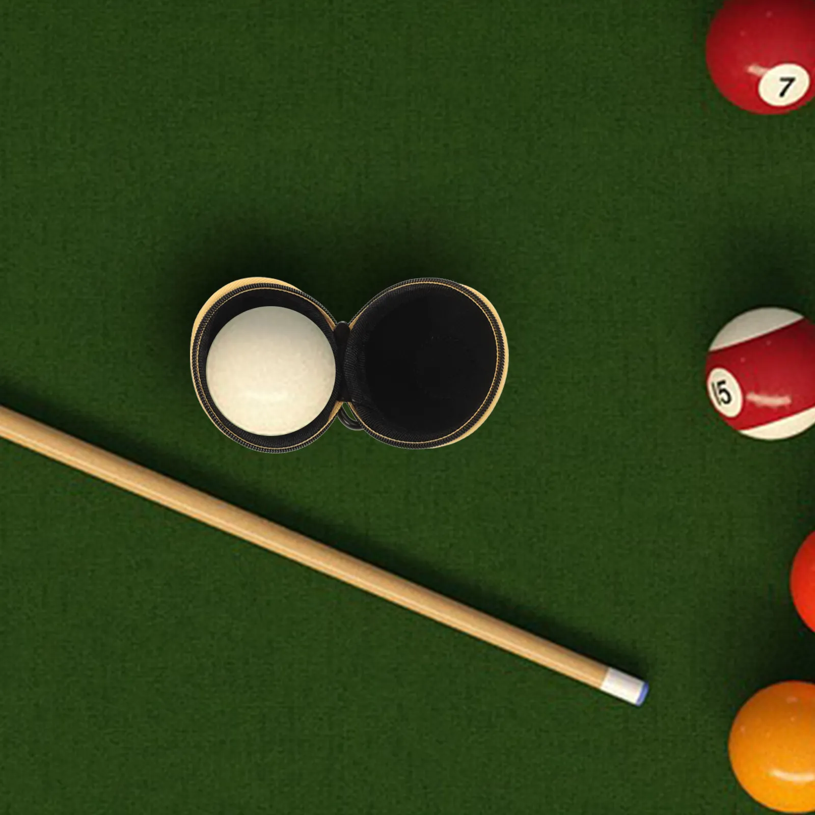 

Black Yellow Zipper Durable Pool Ball Carrying Case For Billiard Training Balls Travel Storage Organizer Accessory