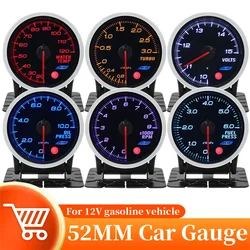 52MM Smoke Lens Turbo Boost Water temperature Oil Temperature Oil Pressure RPM Tachometer Vacuum With Electronic Sensors 12V