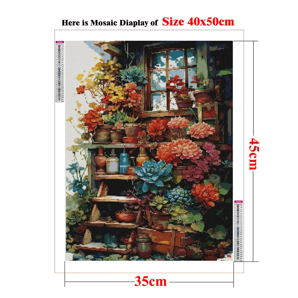 Colorful Succulents & Cacti 5D Diamond Painting Set Full Drill DIY Botanical Wall Decor , Ideal Gift for Plant & Art Lovers