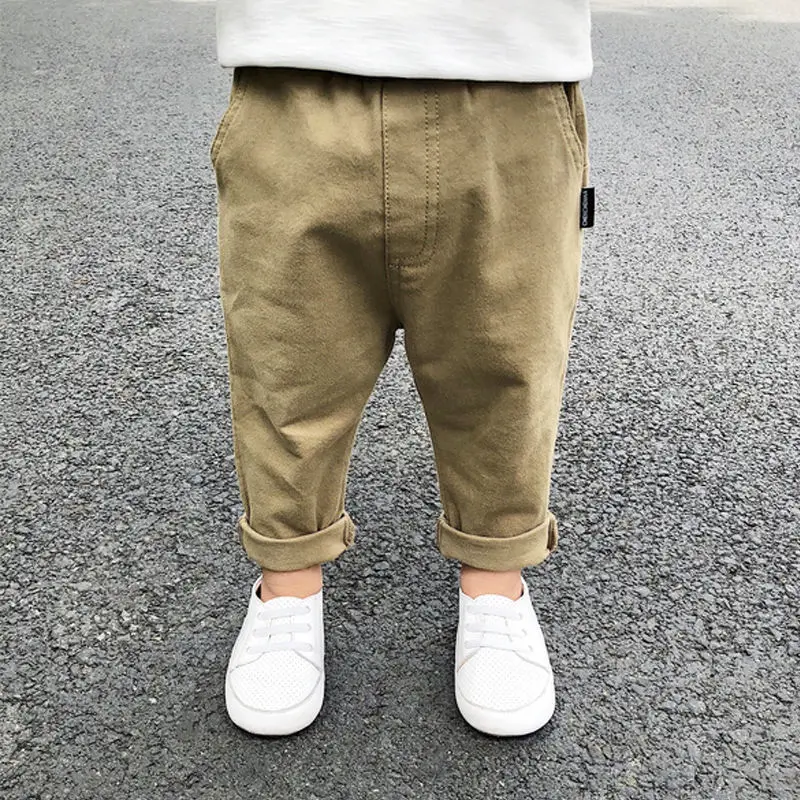 

Spring Autumn Fashion High Waist Solid Color Cotton Pants for Kids Trousers Casual Cute Kawaii Loose Casual Children's Clothing