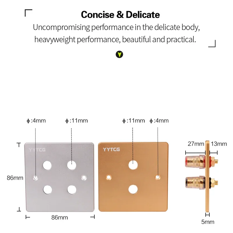 Audio Terminal Panel 5.1 System 86 Type Hifi Y Socket Acoustic Terminals Speaker Binding Post Faceplate Banana Female Wall Plug