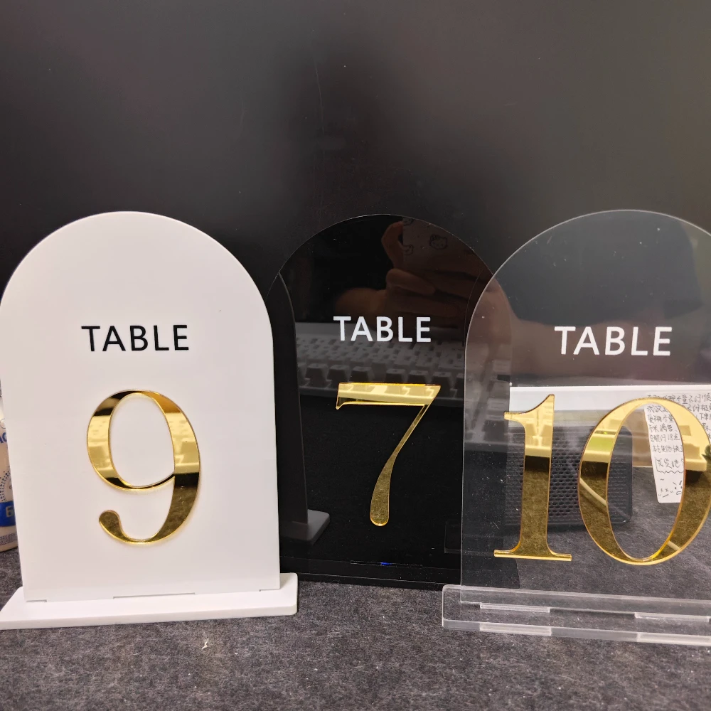 

Acrylic Wedding Table Number Plate Acrylic White Desktop Table Card Acrylic Number Display Plate 3D Parties Table Numbers 1-30